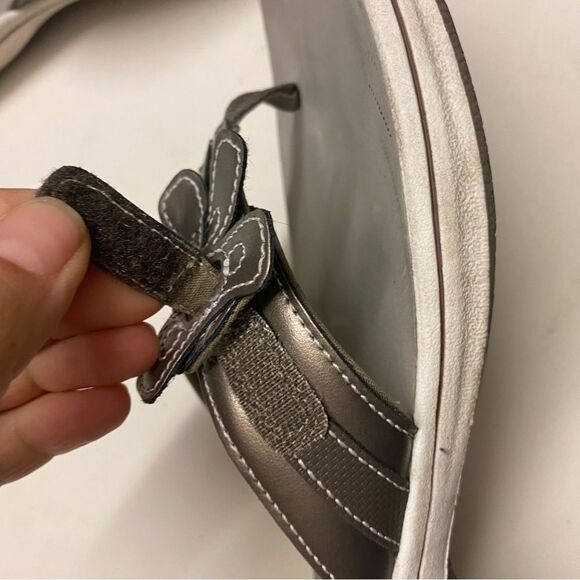 Clarks cloudsteppers comfort slip on sandal Breeze Brinkley Flora pewter 9 - Picture 5 of 8